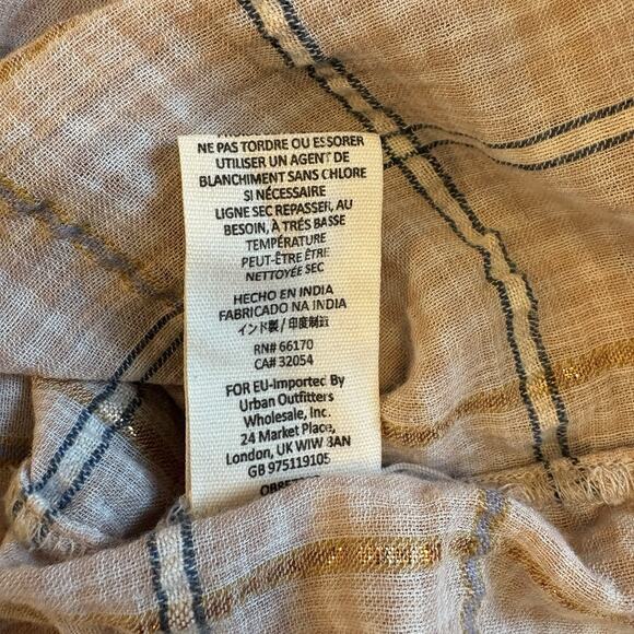 Free People Women’s Plaid Shirt Button Up Break My Stripe Long Sleeve Size Large - Picture 10 of 14